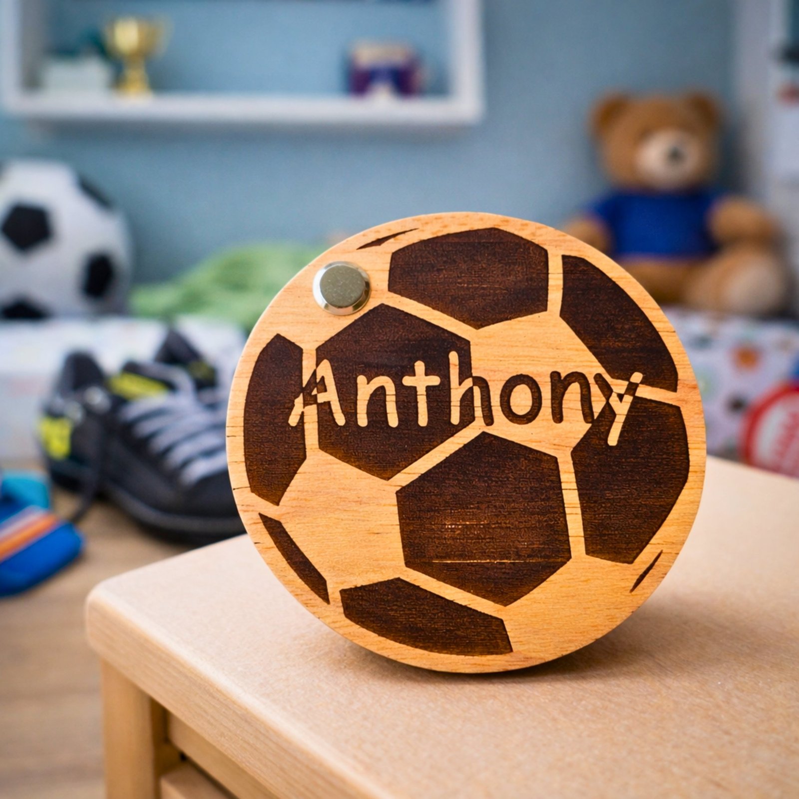 Ballon de foot en bois personnalisé – Image 4