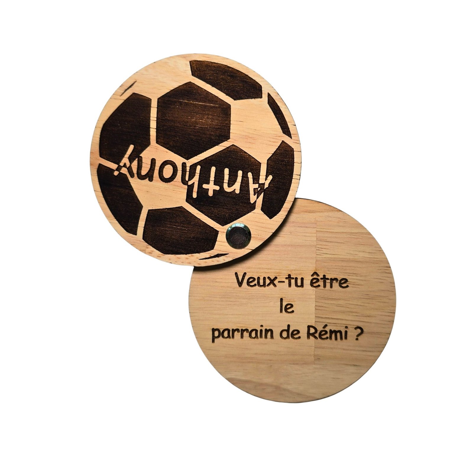 Ballon de foot en bois personnalisé – Image 2