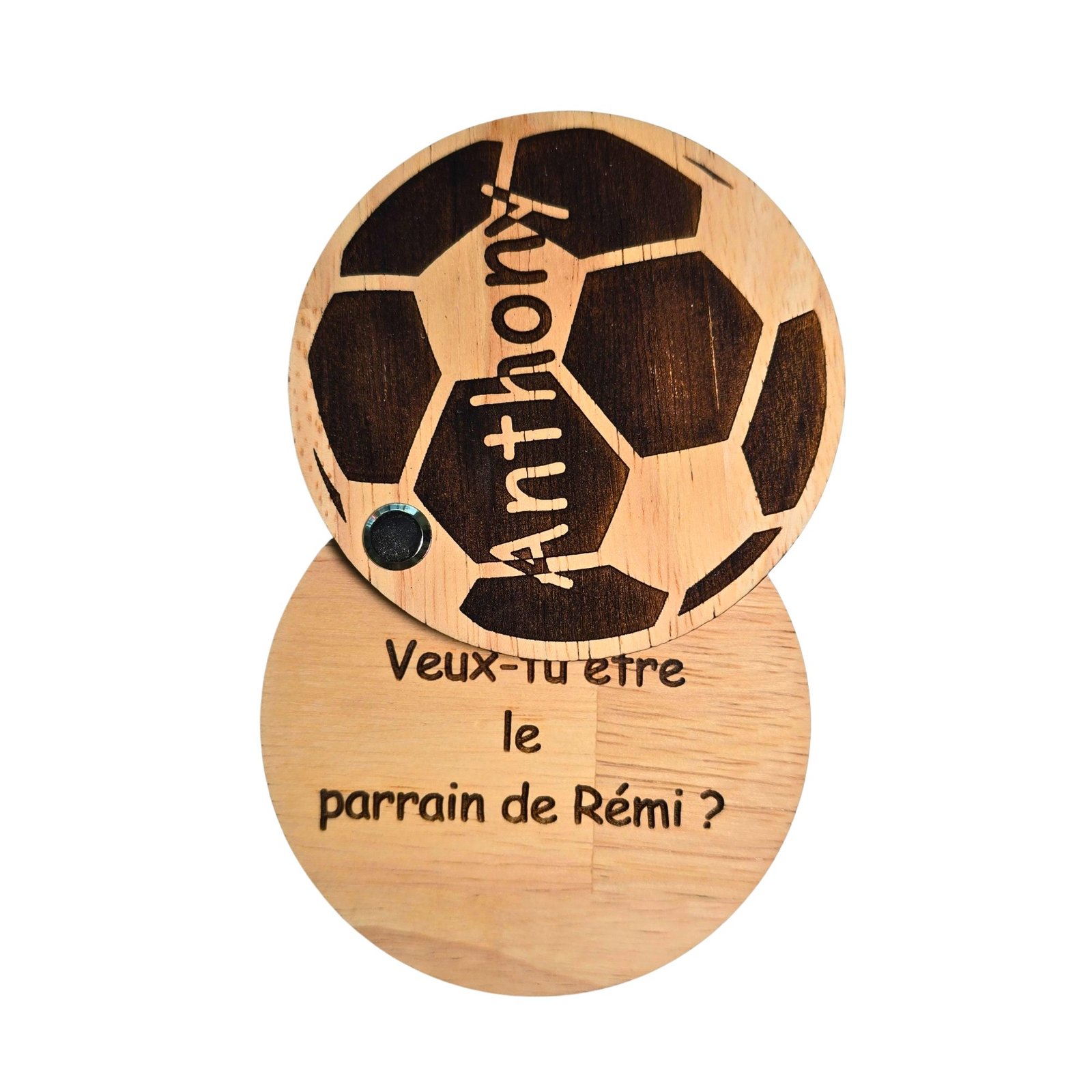 Ballon de foot en bois personnalisé – Image 3