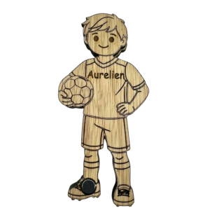 Footballeur personnalisé en bois