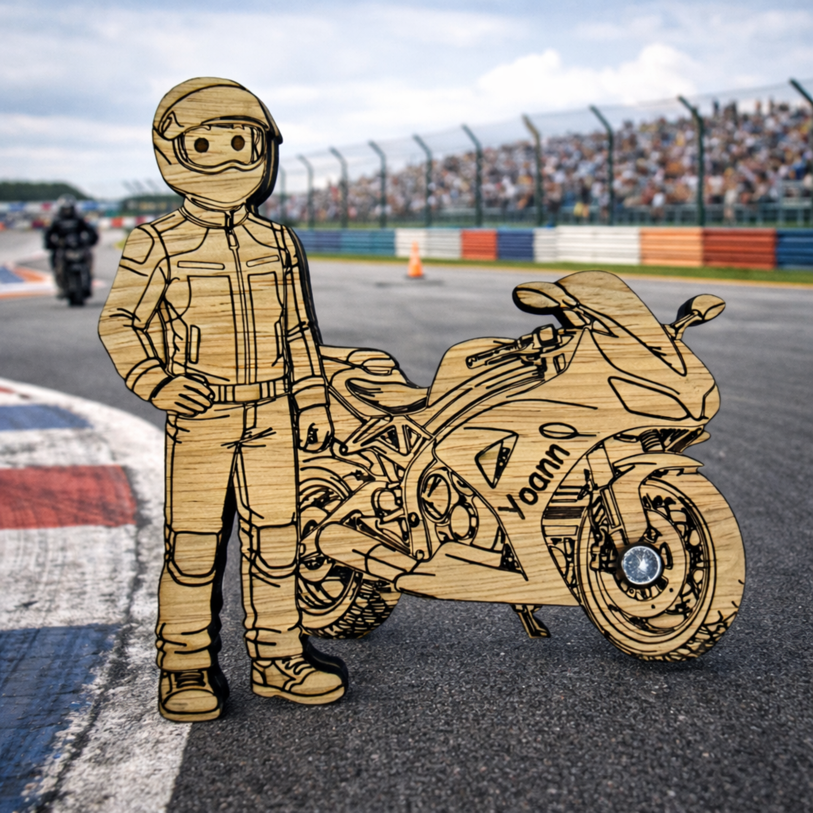 Motard personnalisé en bois – Image 2