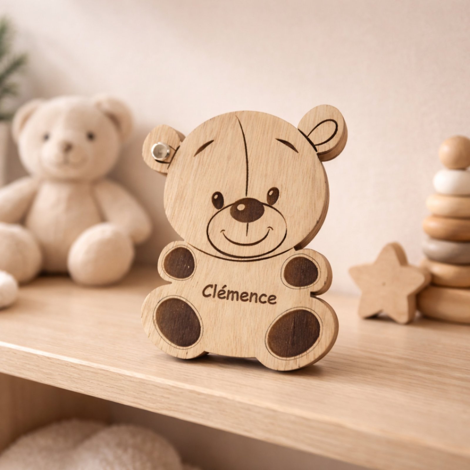 Nounours personnalisé en bois – Image 4
