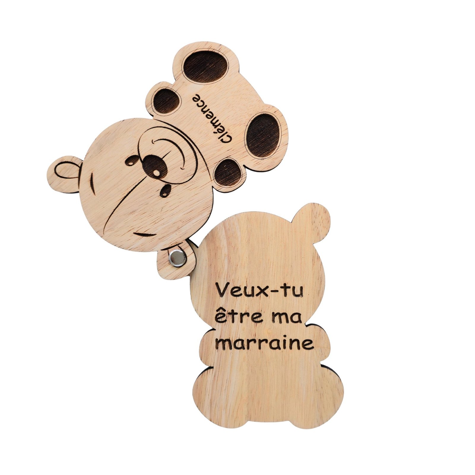 Nounours personnalisé en bois – Image 3