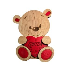 Support nounours personnalisé en bois