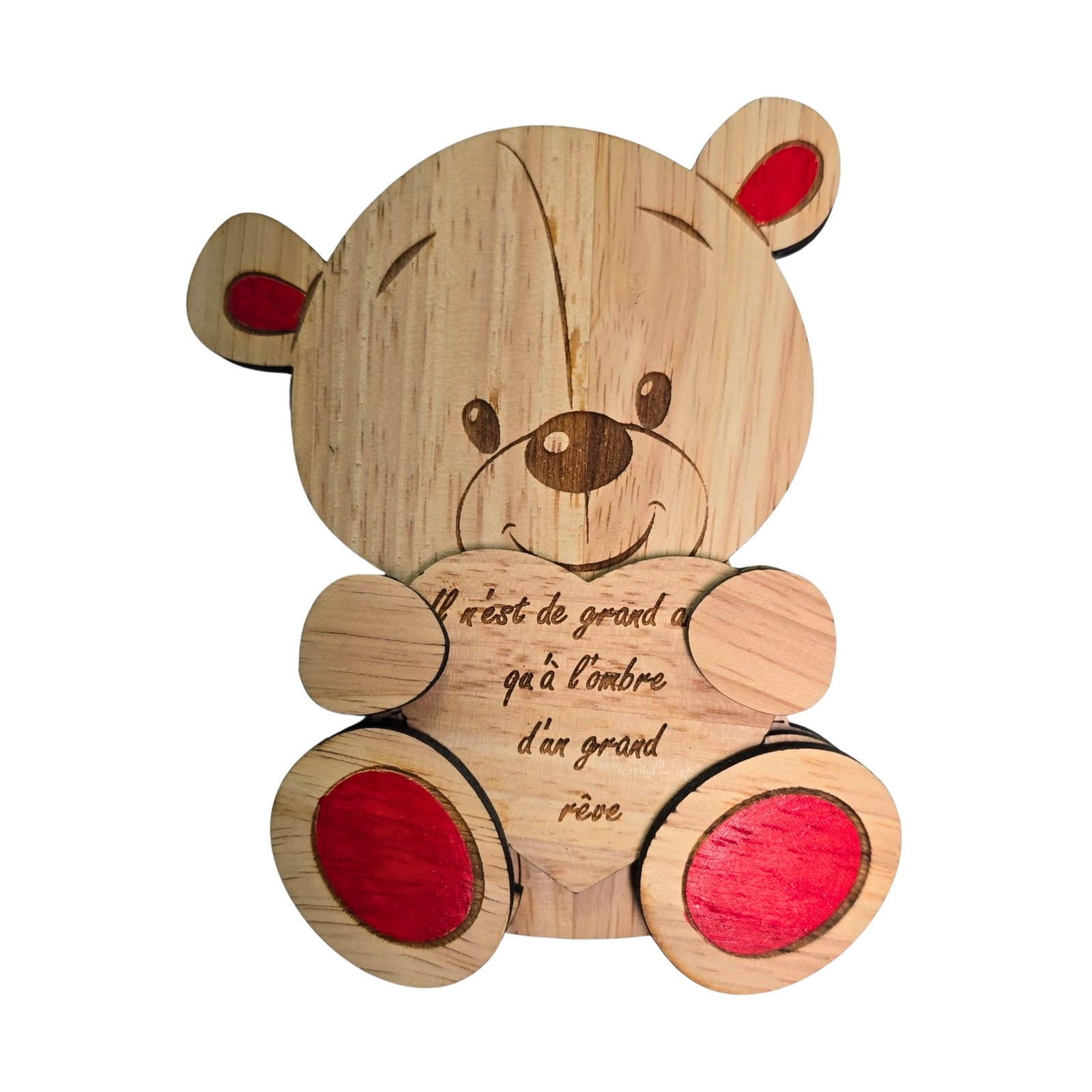 Support nounours personnalisé en bois – Image 2