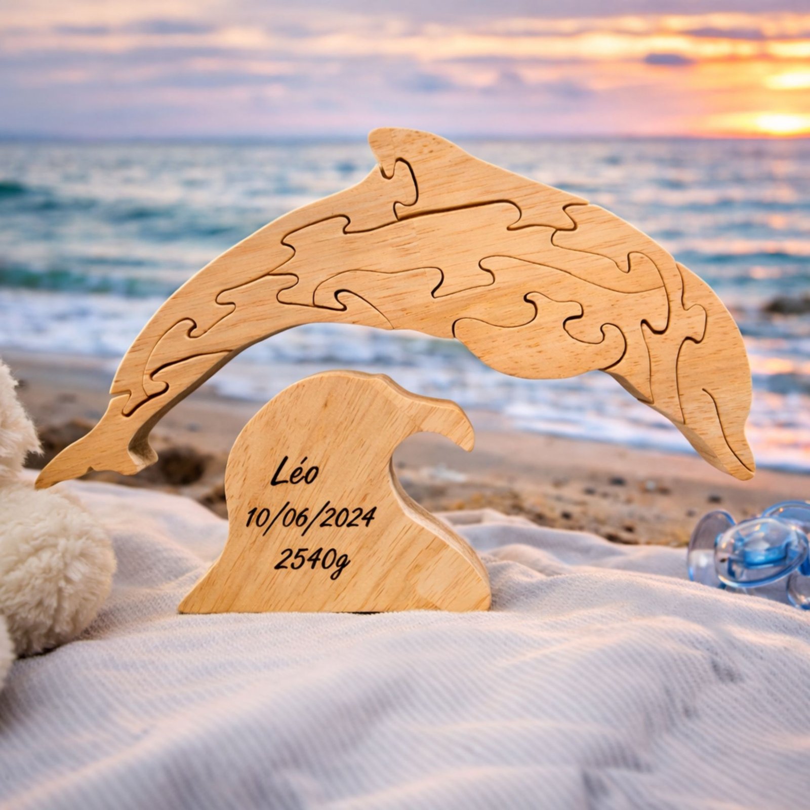 Puzzle dauphin en bois – Image 4