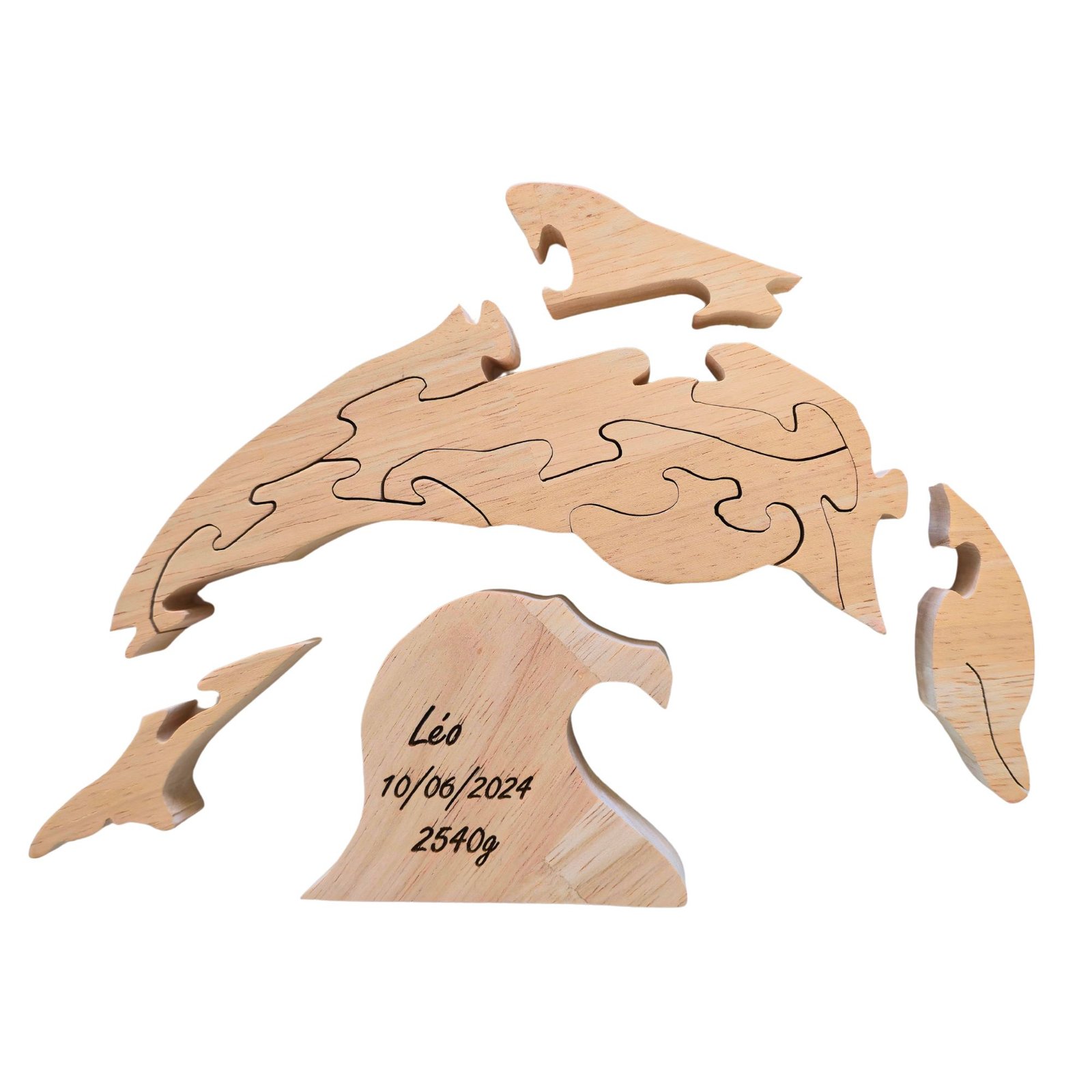 Puzzle dauphin en bois – Image 2