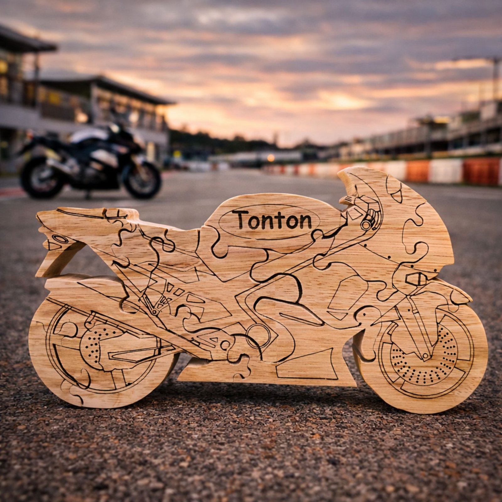 Puzzle moto personnalisé en bois – Image 5
